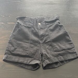 Black Women's Shorts With Elastic Wait Band